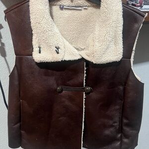 Jennifer Lopez Chocolate Shearling Vest